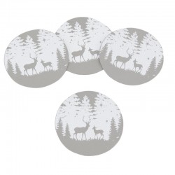 Lot de 4 dessous de verres en vinyl décor cerfs