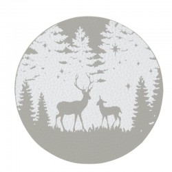 Set of 4 vinyl coasters with deer decor