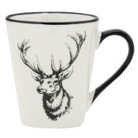 Lot de 6 tasses en porcelaine décor cerfs