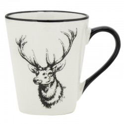 Lot de 6 tasses en porcelaine décor cerfs