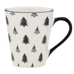 Lot de 6 tasses en porcelaine décor sapins