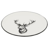 Lot de 6 assiettes en porcelaine décor cerf ø 19 cm