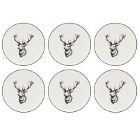 Zestaw 6 płyt porcelanowych Deer Ø 19 cm