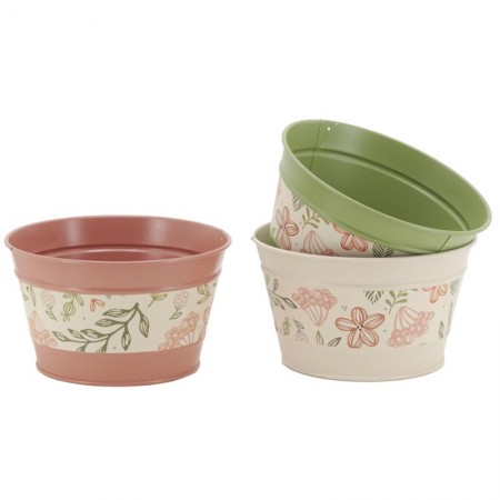 Jardinières rondes en métal ø 15-11 h 9 cm
