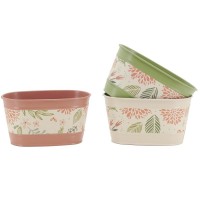 Jardinières ovale en métal laqué 15 x 8 x 8 cm