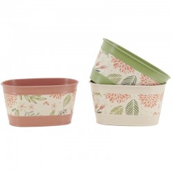 Jardinières ovale en métal laqué 15 x 8 x 8 cm