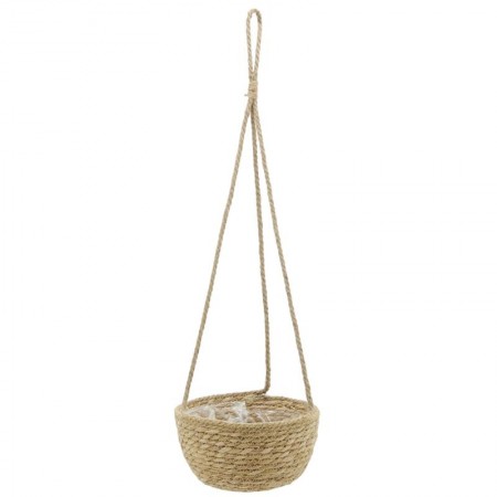 Suspension jardinière en jonc naturel ø 20 cm