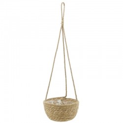 Suspension jardinière en jonc naturel ø 30 h 70 cm