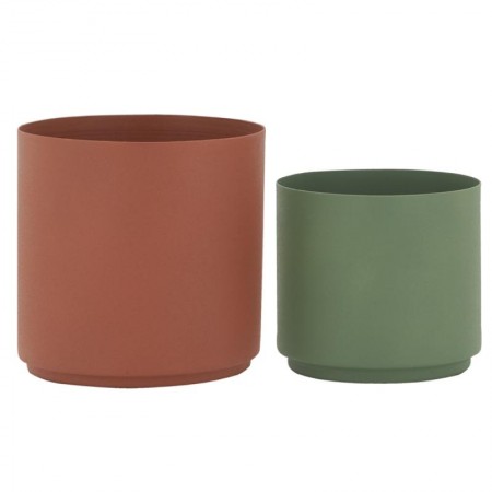 Lot de 2 cache-pots en métal ø 15 - ø 17 cm