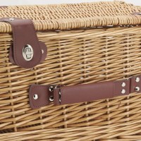 Valise en osier buff marron avec sangles et poignée