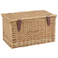 Coffre en osier buff marron avec sangles