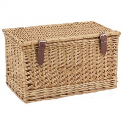 Coffre en osier buff marron avec sangles