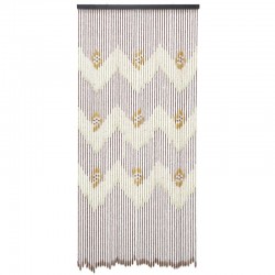 Rideau de porte perles en bois