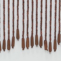 Rideau de porte perles en bois