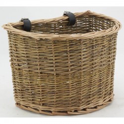 Panier Vélo En Osier Naturel - 43x39x28cm - Transport Courses - Style Rétro - Fait Main