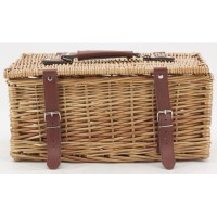 Valise en osier buff marron avec sangles