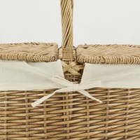 Panier pique-nique en osier buff 2 couvercles