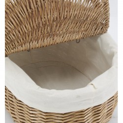 Buff wicker picnic basket with 2 lids