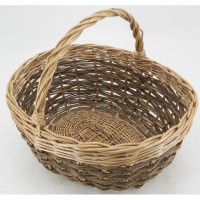 Panier en osier brut et osier buff