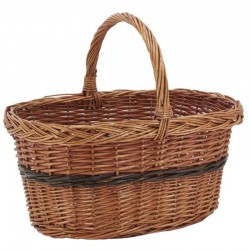 Buff wicker basket, basket weave edge