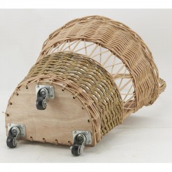 Chariot de courses en osier 3 roulettes