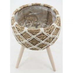 Zestaw 3 garnków podręcznych w pręcie i liny na plastikowych drewnianych stopach