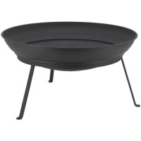 Brasero rond en métal laqué noir ø 62 cm