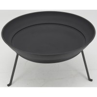 Round brazier in black lacquered metal ø 62 cm