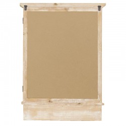 Miroir fenêtre en bois avec 1 étagère + 2 tiroirs