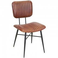 Stuhl aus Leder und Metall