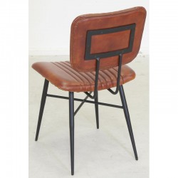 Læder og metal stol