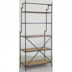 Industrielles Regal-Kiefernholz- und Metall 5-Level - starker Lagerschrank und Design für Wohnzimmer, Schlafzimmer und Büro