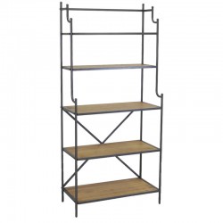 Industrial Shelf Pine Wood and Metal 5 Levels - Strong storage cabinet and design for living room, bedroom and office