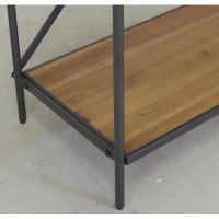Madeira de pinho de prateleira industrial e metal 5 níveis - Armário de armazenamento forte e design para sala de estar, quarto 
