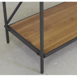 Madeira de pinho de prateleira industrial e metal 5 níveis - Armário de armazenamento forte e design para sala de estar, quarto 