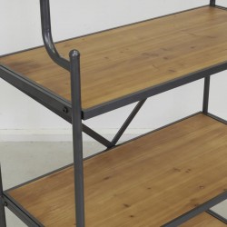 Scaffale industriale Pino in legno e metallo 5 livelli - Forte armadietto e design per soggiorno, camera da letto e ufficio