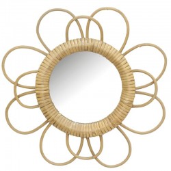 Specchio da parete in rattan Fleur ø 32,5 cm