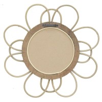 Espelho de parede em rattan Fleur ø 32,5 cm
