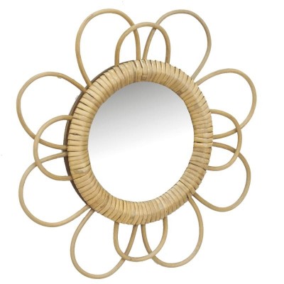 Specchio da parete in rattan Fleur ø 32,5 cm