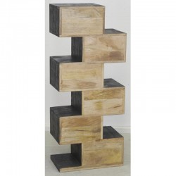 Dresser Zigzag Puinen ja lehmän iho 6 laatikkoa Chic & Original Rustic Design Varastokaappi