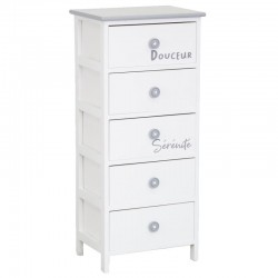 Children's bedroom chest of drawers 5 drawers in lacquered wood, button-shaped handles