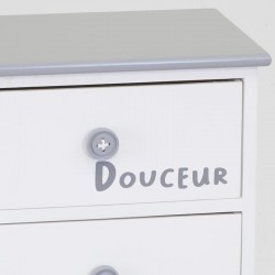 Children's bedroom chest of drawers 5 drawers in lacquered wood, button-shaped handles