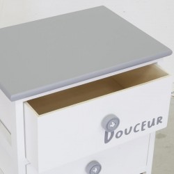 Commode chambre d'enfant 5 tiroirs en bois laqué, poignées en forme de bouton