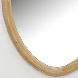 Large oval mirror in natural wood