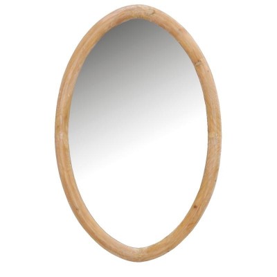 Grand Miroir Ovale en Bois Naturel Décoration Murale Chic Grand Miroir Mur design