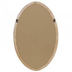 Grand miroir ovale en bois naturel