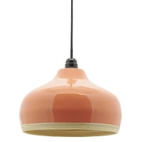 Czerwony lakierowany bambusowy abażur Ø 30 cm