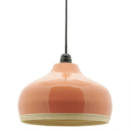 Czerwony lakierowany bambusowy abażur Ø 30 cm