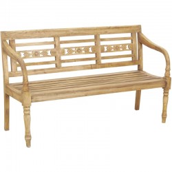 Indoor outdoor garden bench in natural mahogany wood