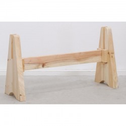 Paravent en rondins de bois sur socle - Séparateur de pièce